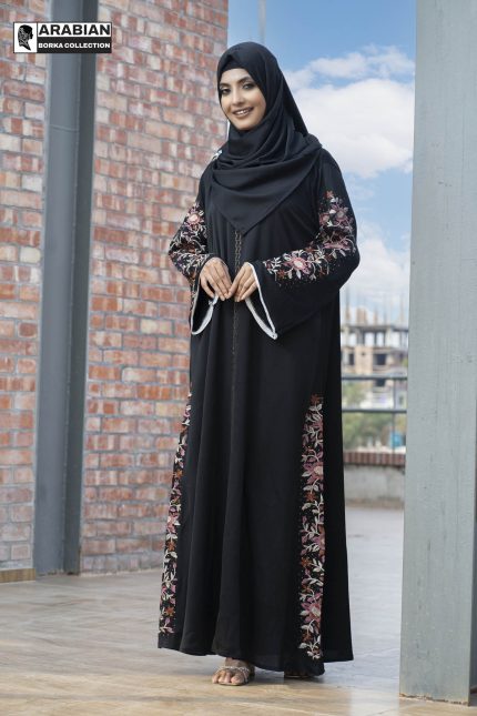 EMBROIDERY WORKS WITH STONED BORKA B11397
