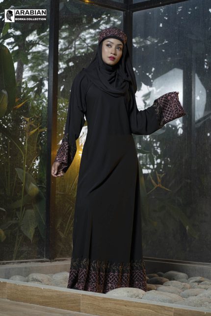 EMBROIDERY WORKS WITH STONED BORKA B11376